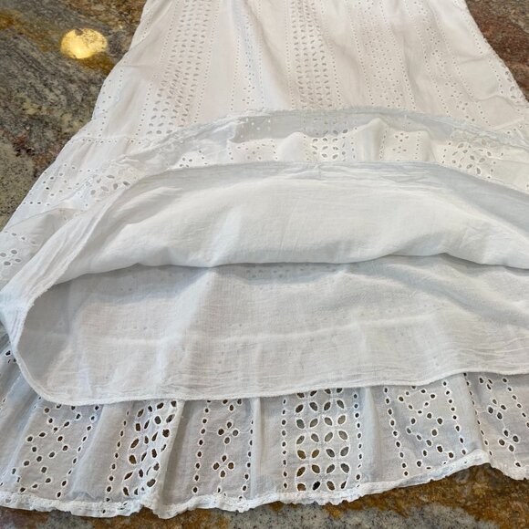 White Eyelet Drop Waist Sundress - Valentina Naldi - Medium - Beach Photo Ready - Picture 8 of 10